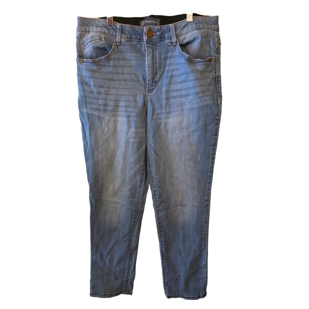 Democracy "Ab Solution" Jeans 12 Womens Stretch Skinny Distressed Comfort